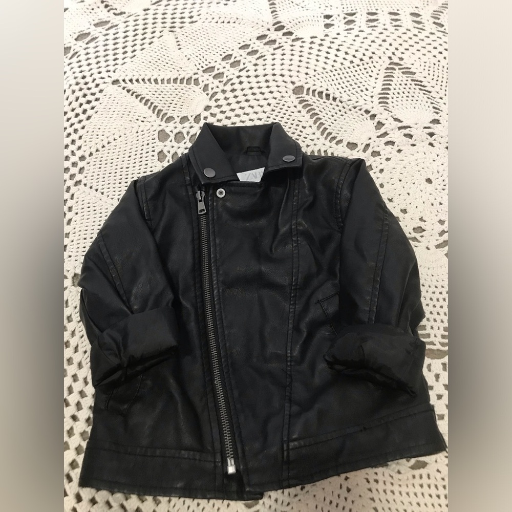 Zara toddler faux leather jacket